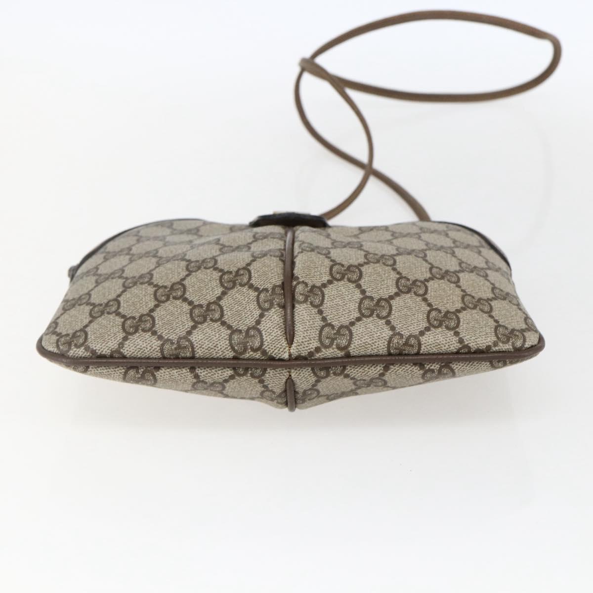 GUCCI GG Supreme Web Sherry Line Bag PVC Beige Red 904 02 047 Auth ti3671