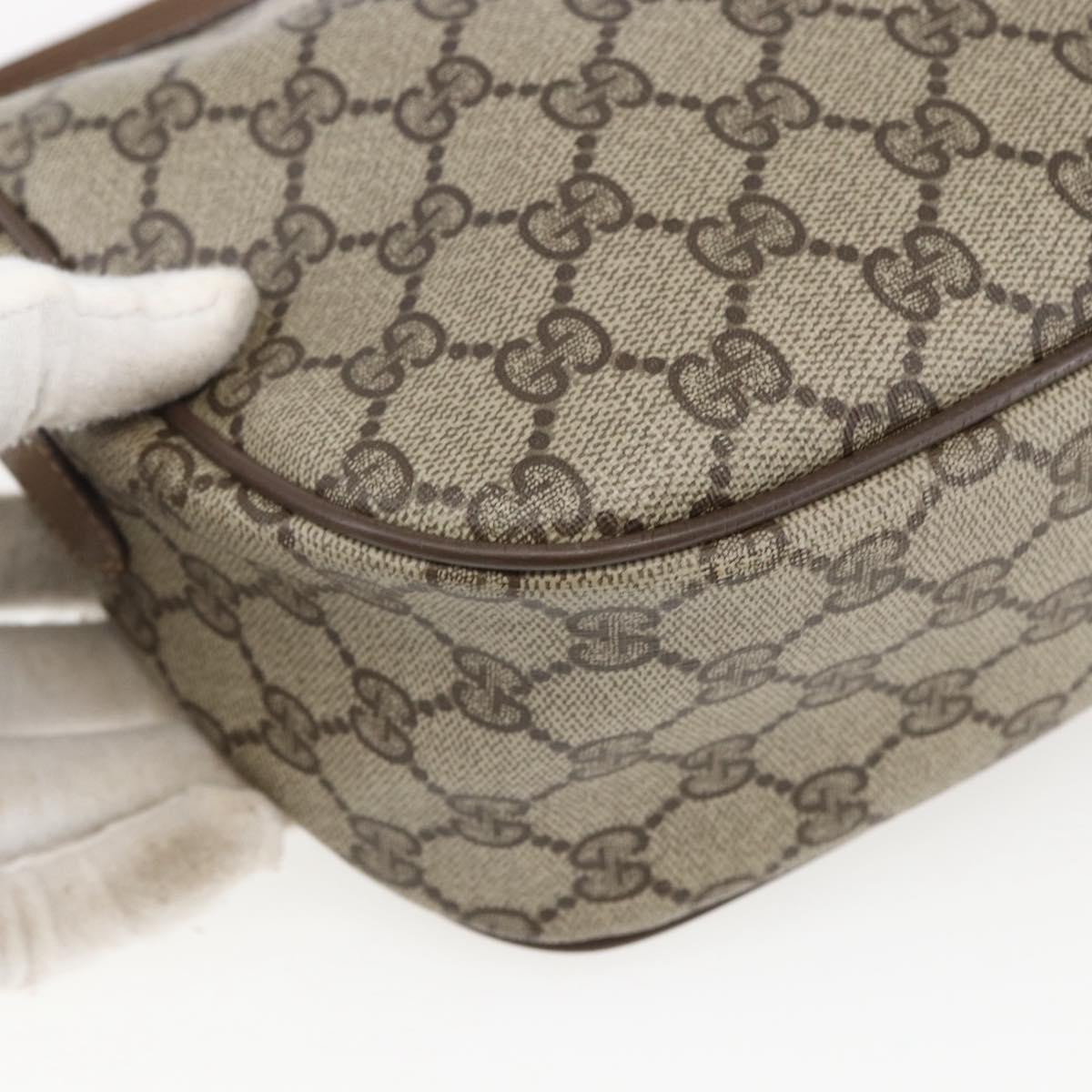 GUCCI GG Supreme Web Sherry Line Bag PVC Beige Red 89 02 032 Auth ti3672