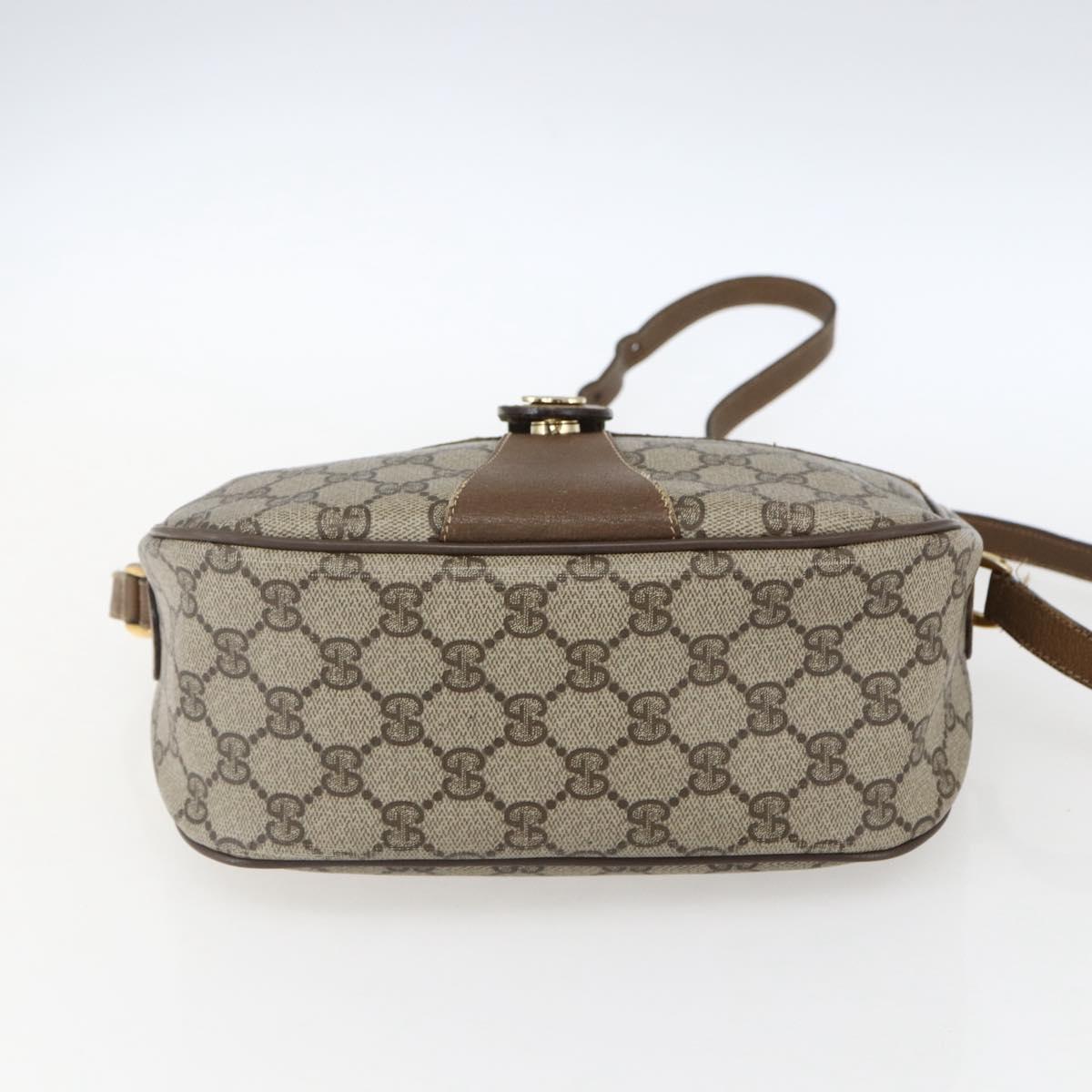 GUCCI GG Supreme Web Sherry Line Bag PVC Beige Red 89 02 032 Auth ti3672