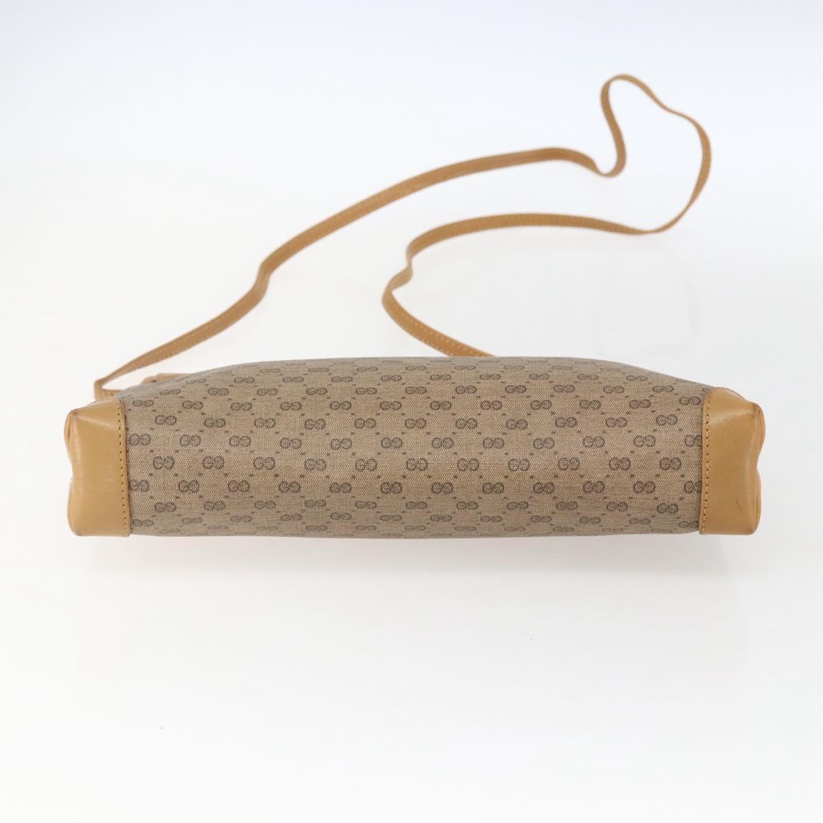 GUCCI Micro GG Supreme Shoulder Bag PVC Beige Gold Auth ti3673