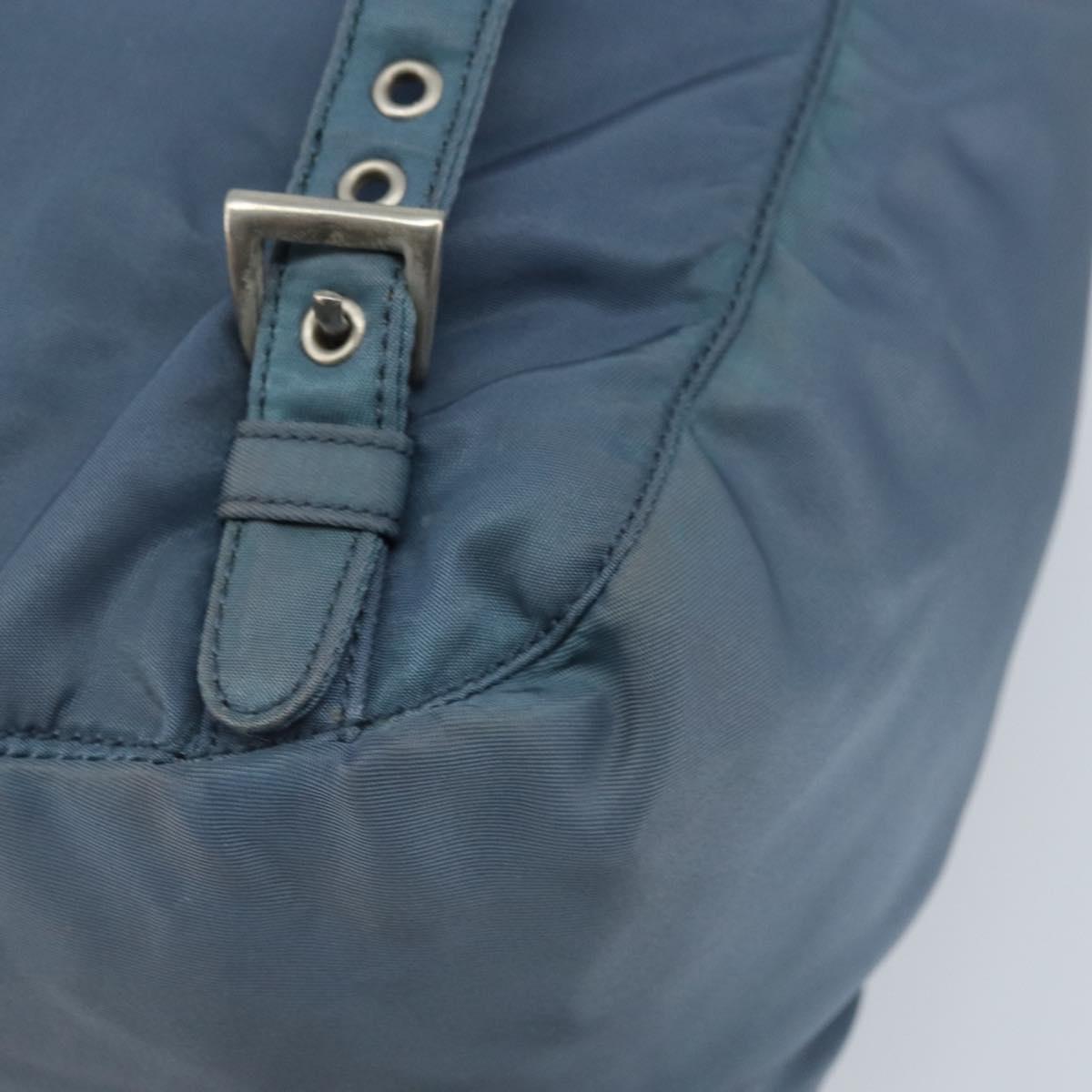 PRADA Backpack Nylon Baby Blue Silver Auth ti3674