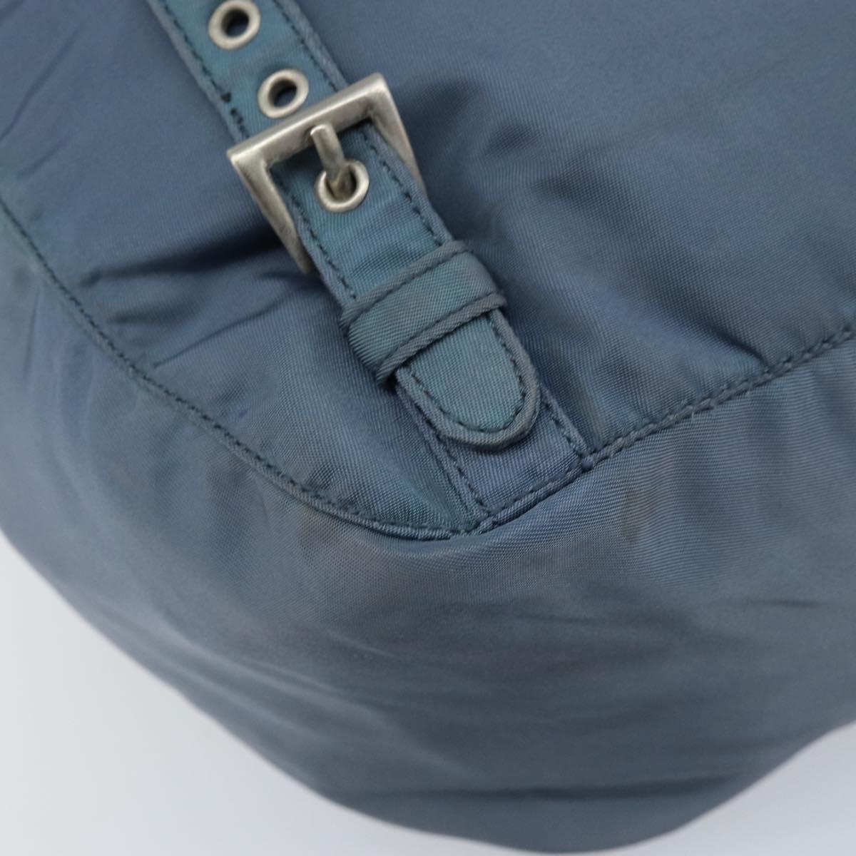 PRADA Backpack Nylon Baby Blue Silver Auth ti3674