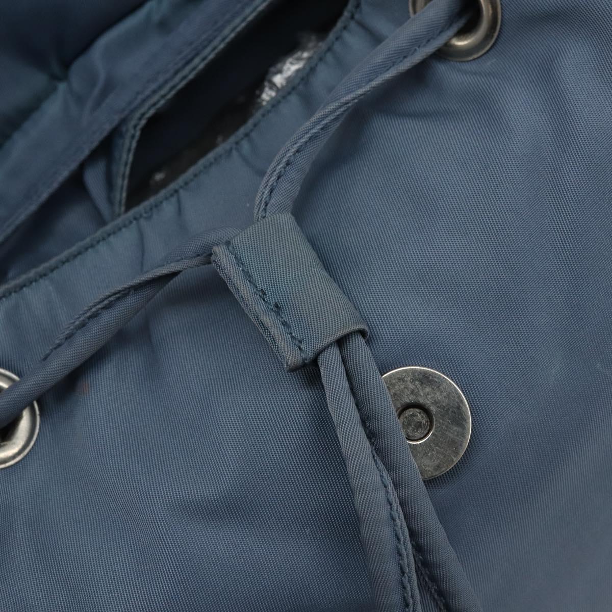 PRADA Backpack Nylon Baby Blue Silver Auth ti3674