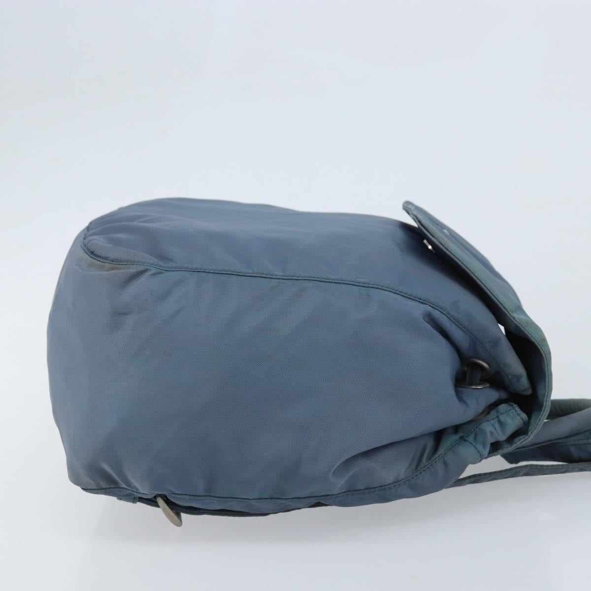 PRADA Backpack Nylon Baby Blue Silver Auth ti3674
