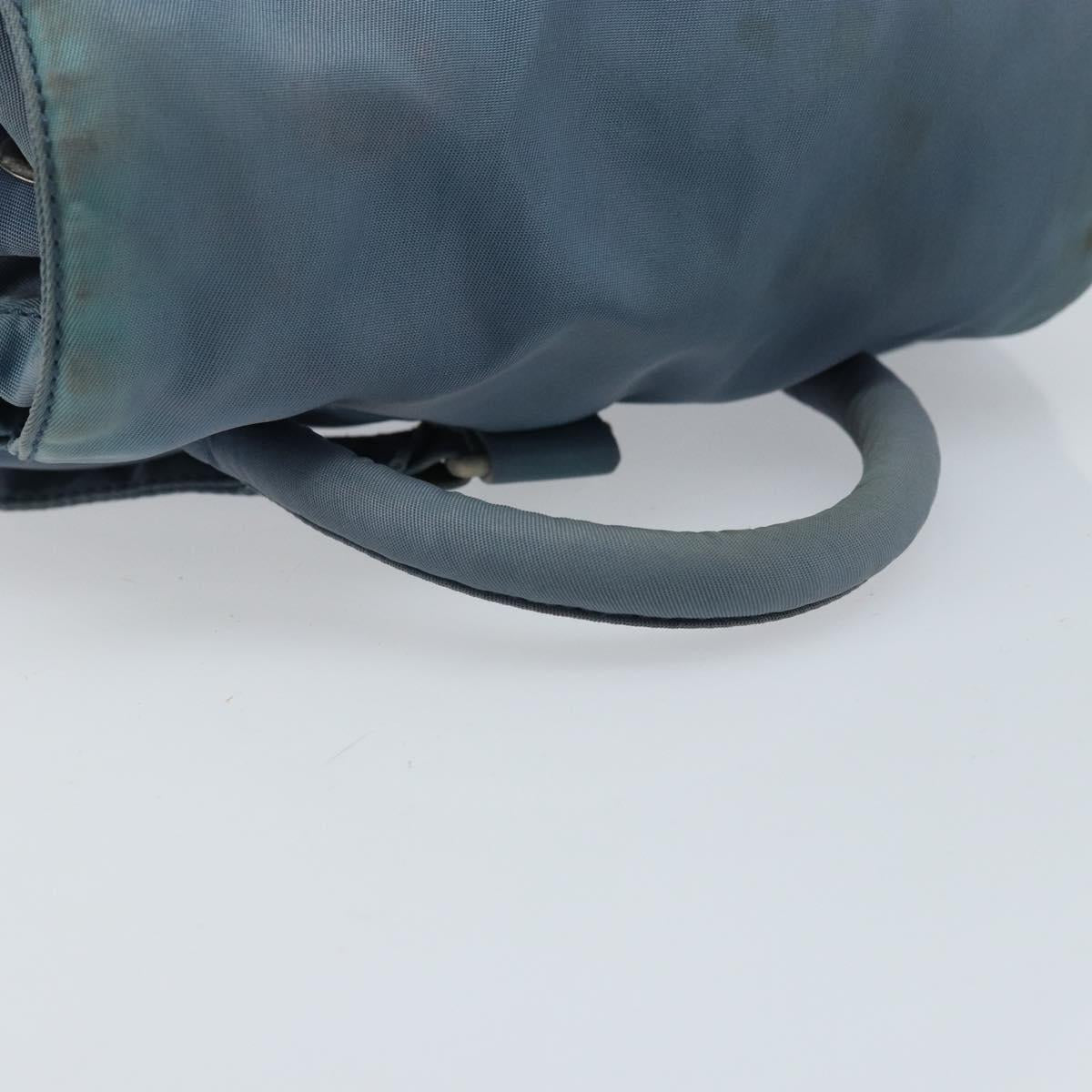 PRADA Backpack Nylon Baby Blue Silver Auth ti3674