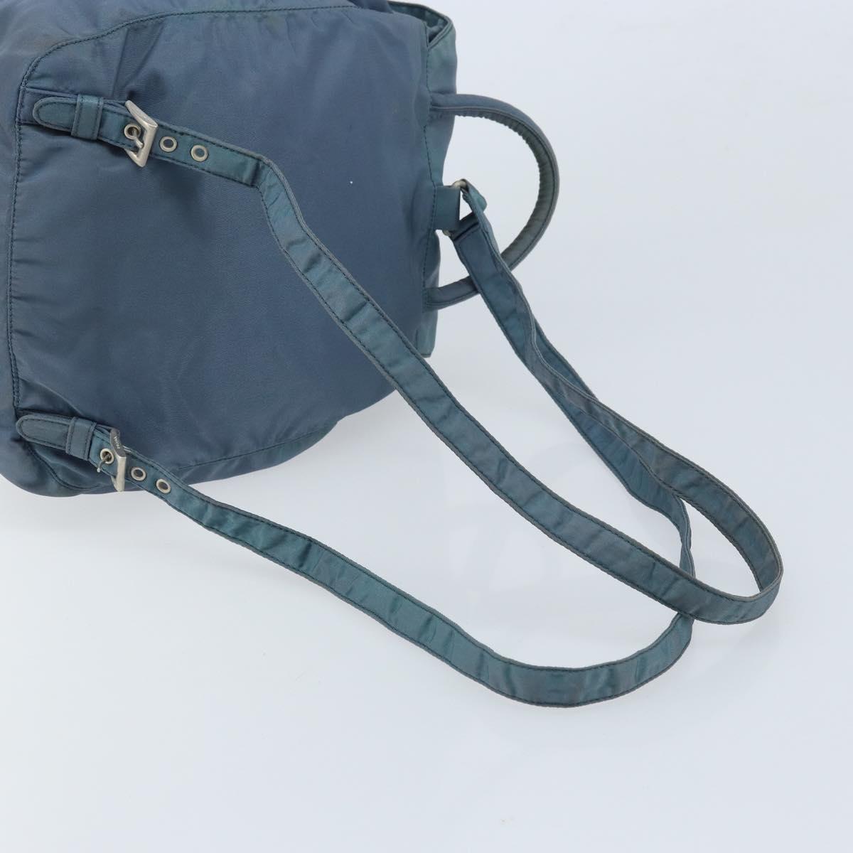 PRADA Backpack Nylon Baby Blue Silver Auth ti3674
