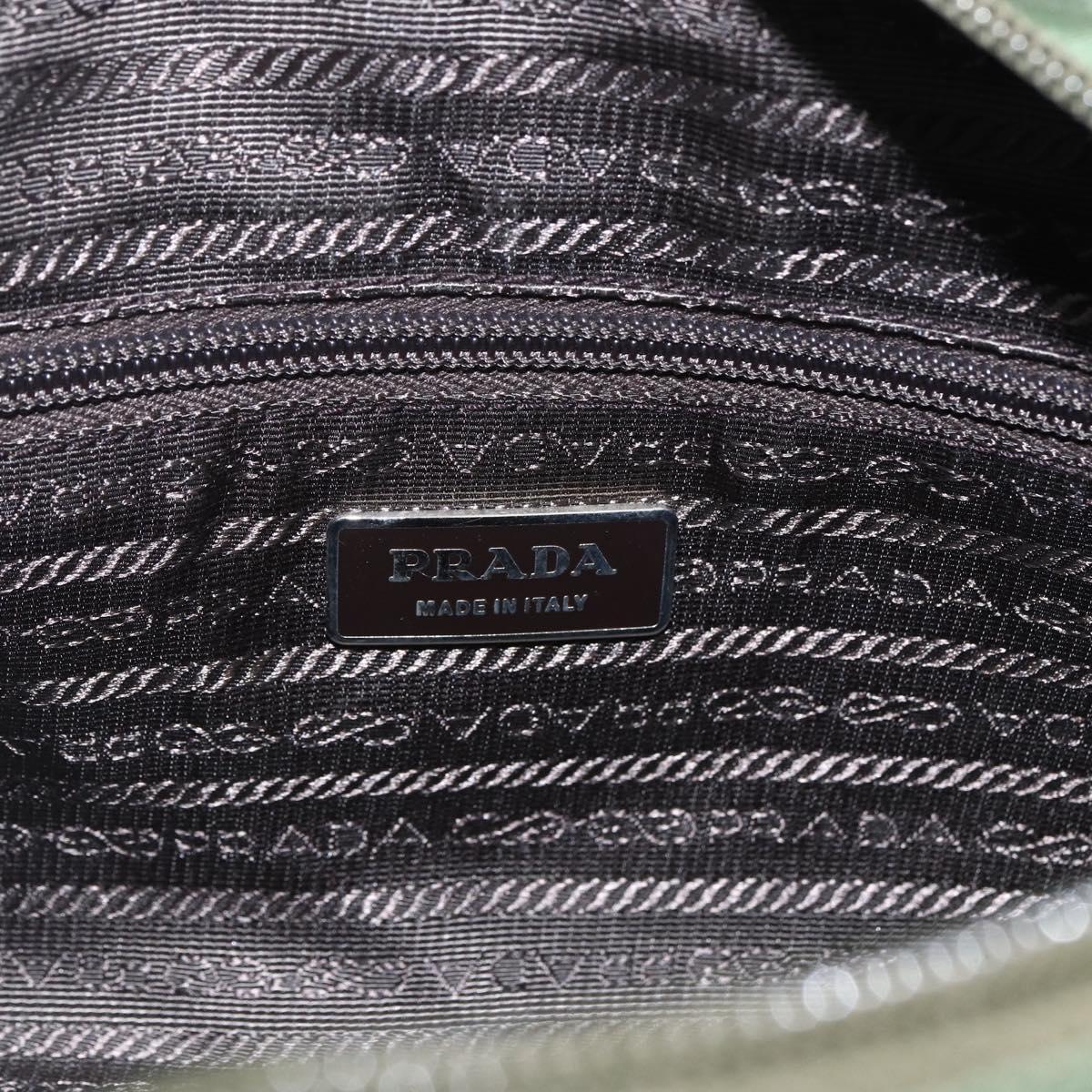 PRADA Shoulder Bag Nylon Green Silver Auth ti3679