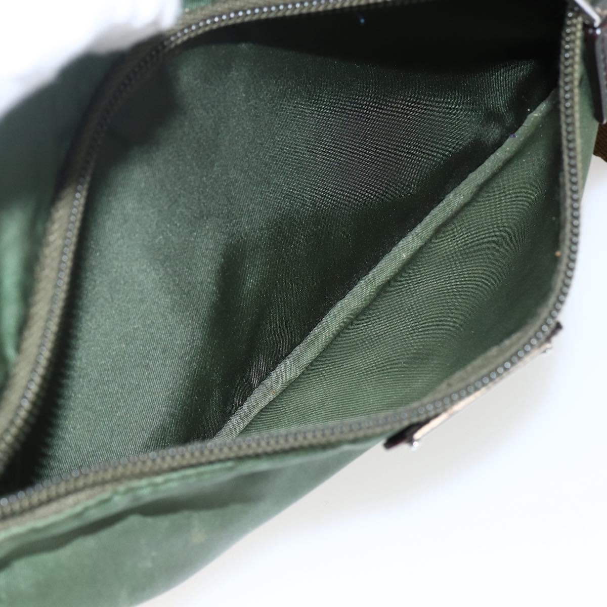 PRADA Shoulder Bag Nylon Green Silver Auth ti3679