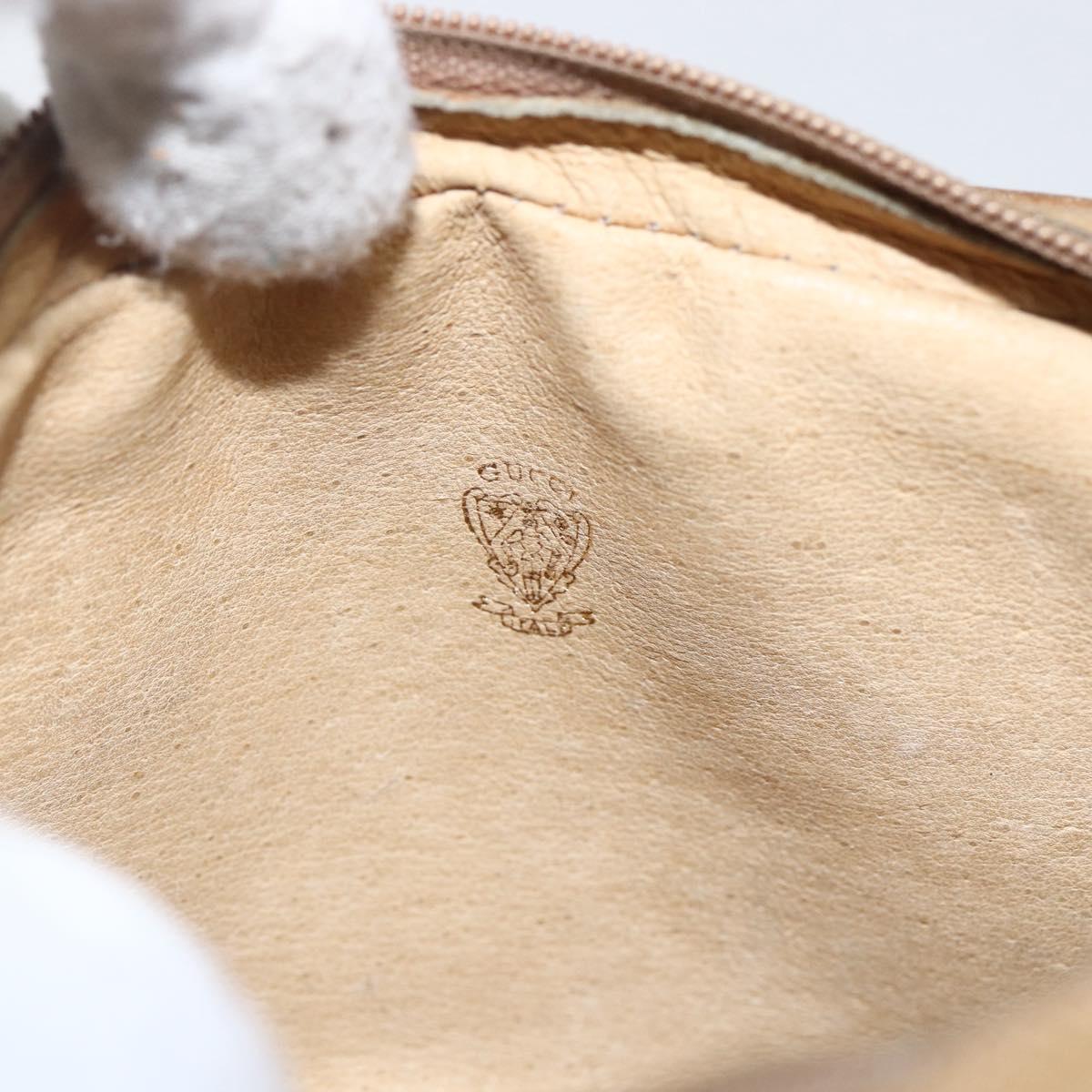 GUCCI Micro GG Canvas Shoulder Bag Beige Gold Auth ti3682