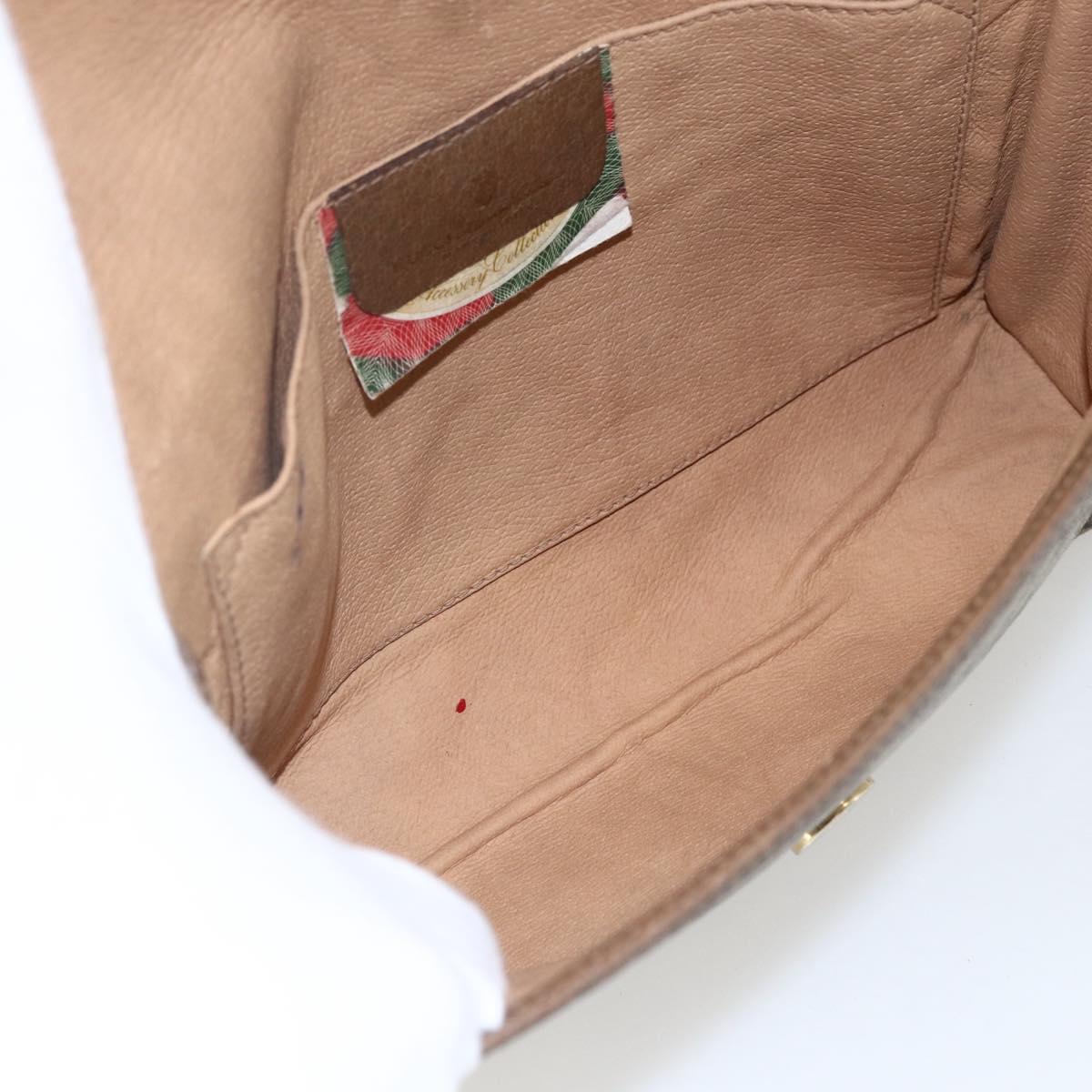 GUCCI GG Supreme Web Sherry Line Clutch Bag PVC Beige Gold 89 01 030 Auth ti3683