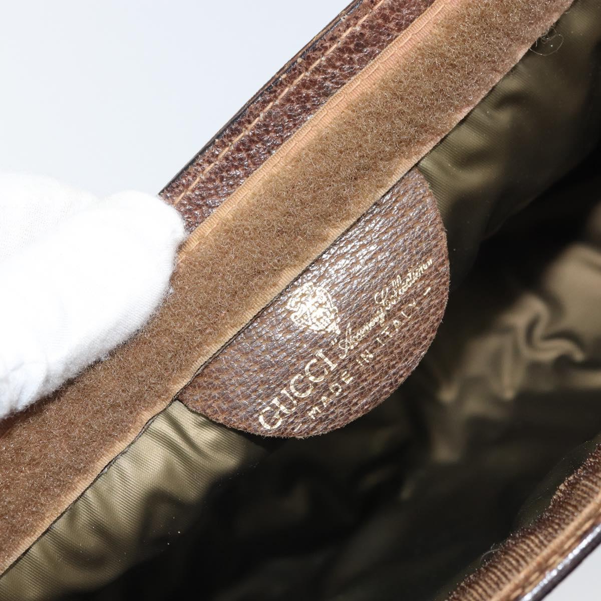 GUCCI GG Supreme Web Sherry Line Clutch Bag PVC Beige Red Auth ti3685