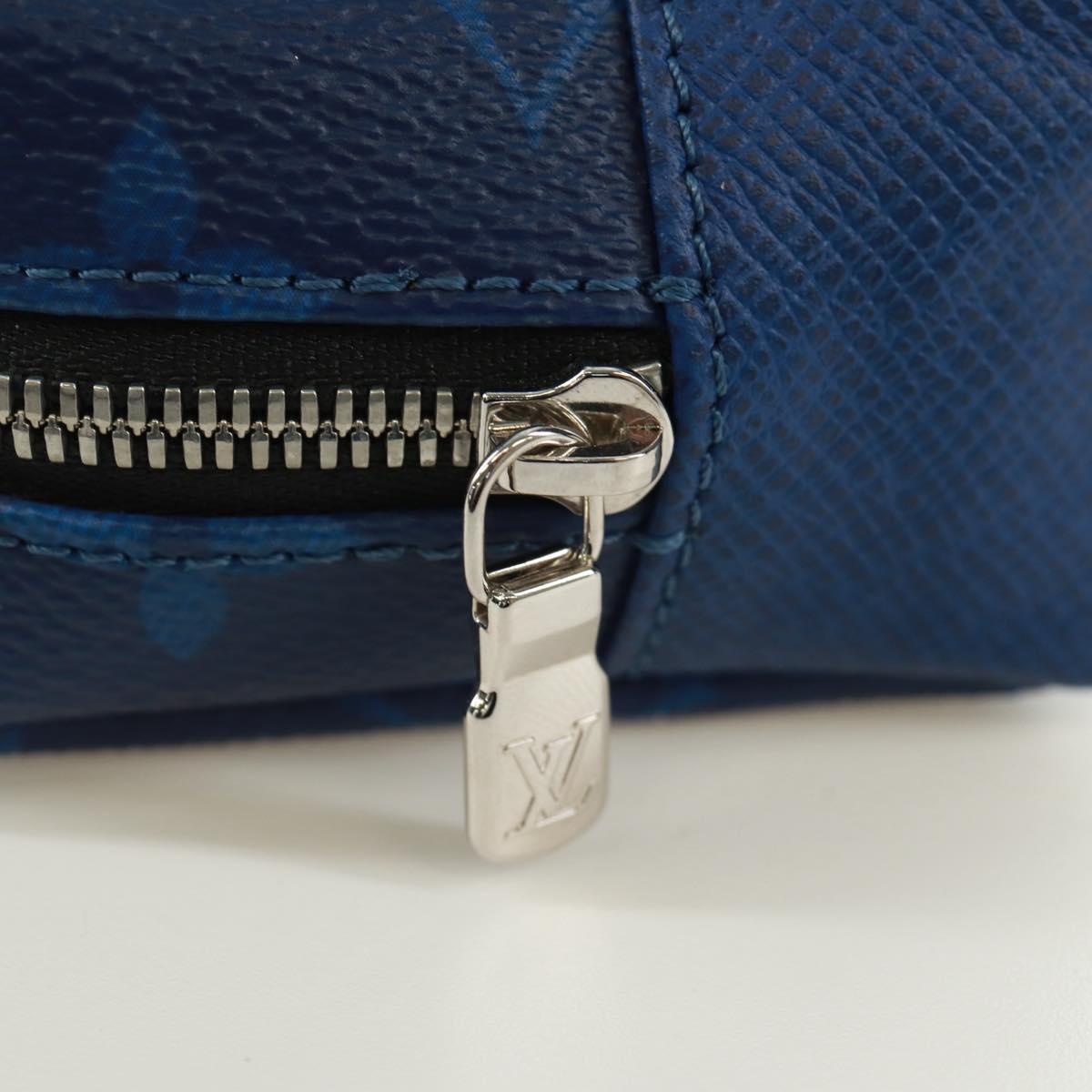 LOUIS VUITTON Monogram Taigarama Porte Cles Pouch Blue M69309 LV Auth ti3689V