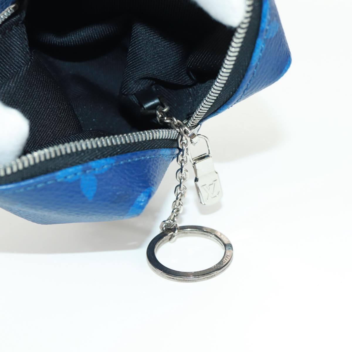 LOUIS VUITTON Monogram Taigarama Porte Cles Pouch Blue M69309 LV Auth ti3689V