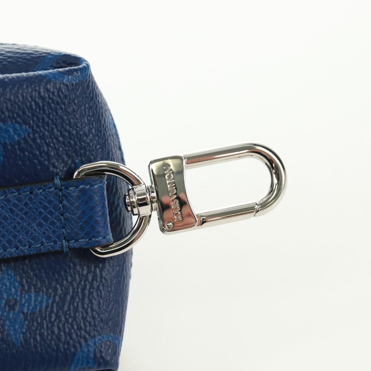 LOUIS VUITTON Monogram Taigarama Porte Cles Pouch Blue M69309 LV Auth ti3689V