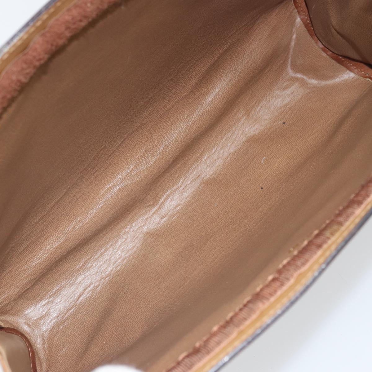 CELINE Macadam Canvas Clutch Bag PVC Beige Auth ti3691
