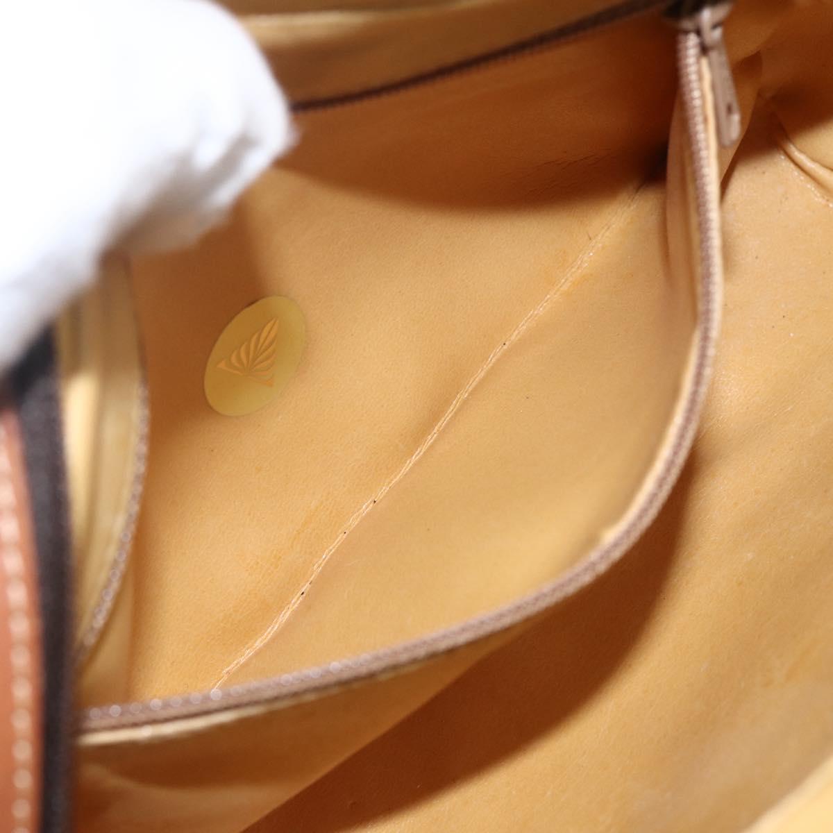 CELINE Macadam Canvas Shoulder Bag PVC Leather Brown Gold Auth ti3696