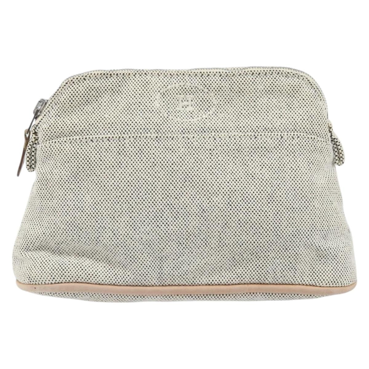 HERMES Bolide PM Pouch Canvas Gray Auth ti3700