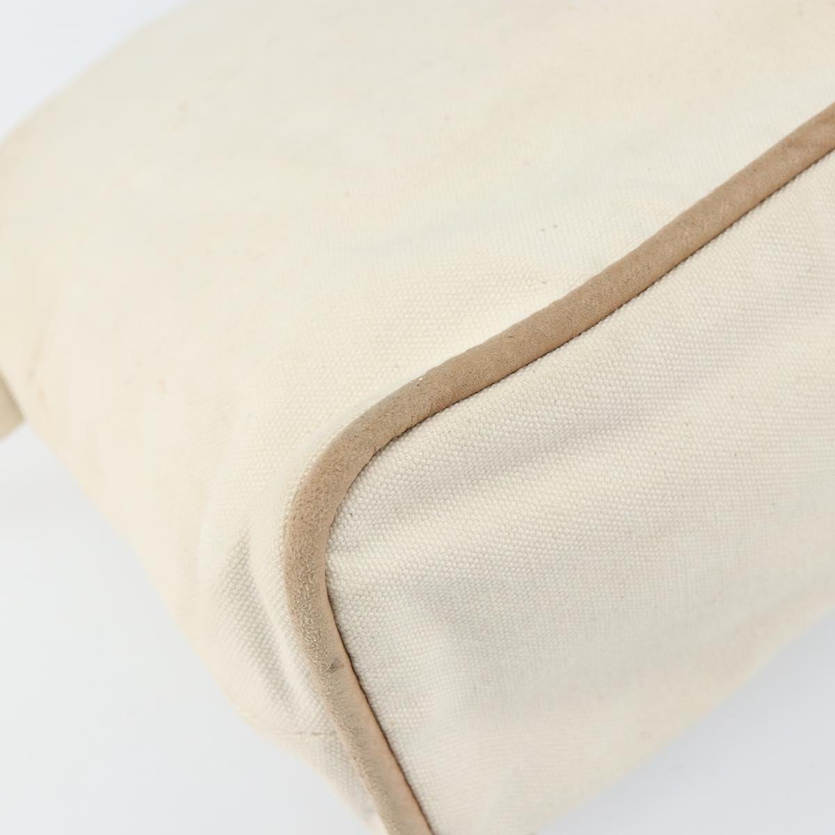 HERMES Bolide MM Pouch Canvas White Auth ti3701