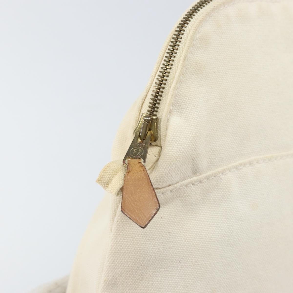 HERMES Bolide MM Pouch Canvas White Auth ti3701