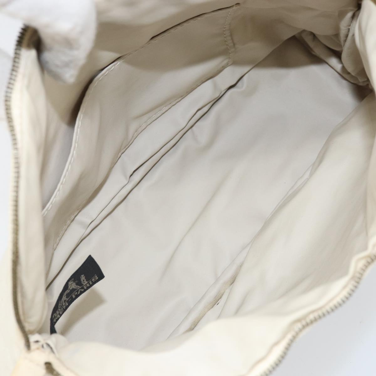 HERMES Bolide MM Pouch Canvas White Auth ti3701