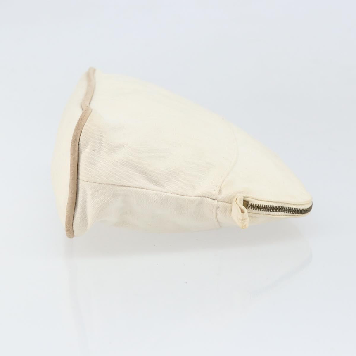 HERMES Bolide MM Pouch Canvas White Auth ti3701