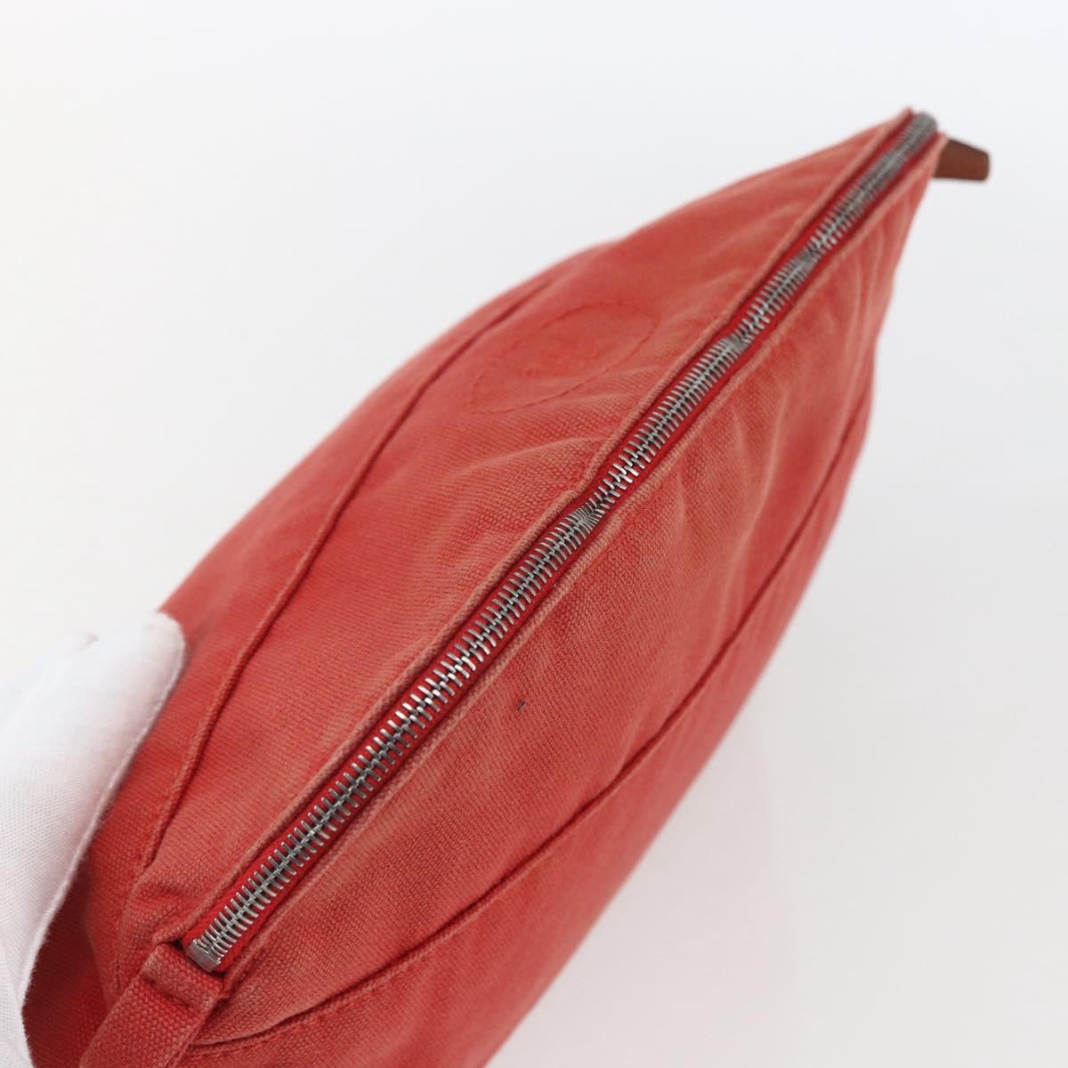 HERMES Bolide MM Pouch Canvas Red Auth ti3702