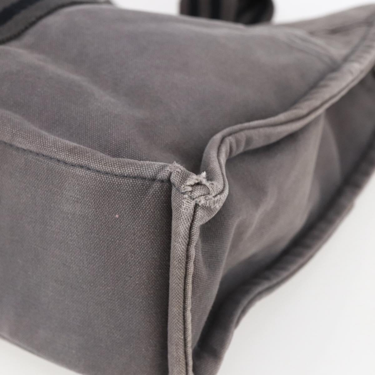HERMES Fourre ToutMM Hand Bag Canvas Gray Silver Auth ti3707