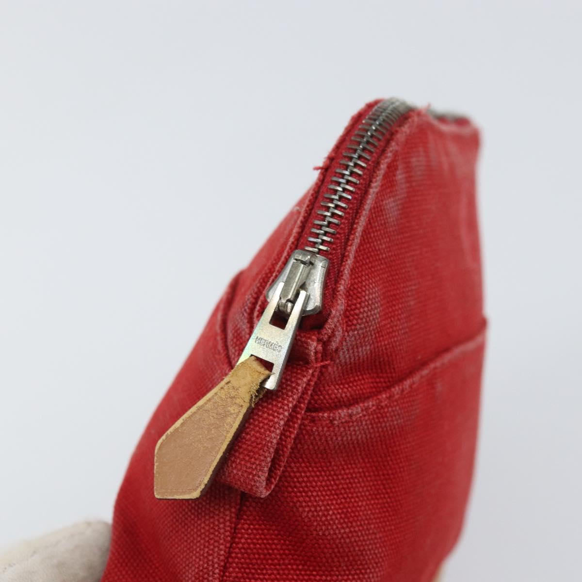 HERMES Bolide PM Pouch Canvas Red Auth ti3709