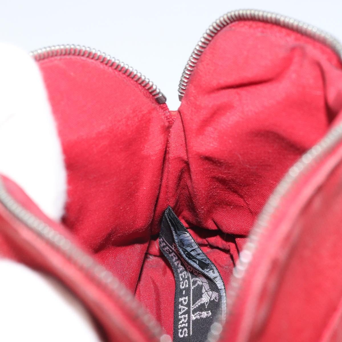 HERMES Bolide PM Pouch Canvas Red Auth ti3709