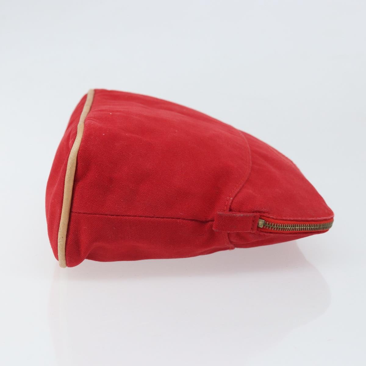 HERMES Bolide MM Pouch Canvas Red Auth ti3710