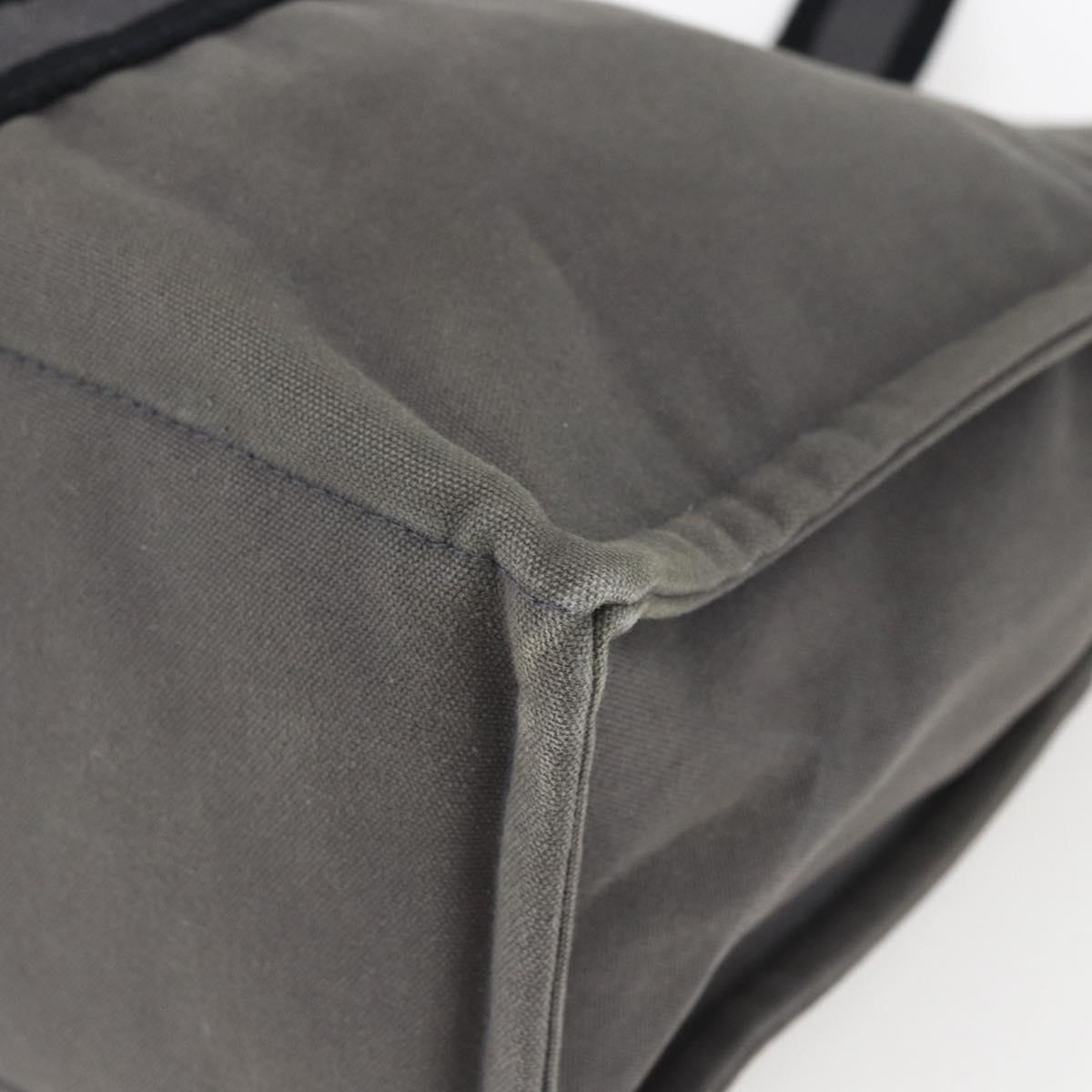 HERMES Fourre Tout GM Hand Bag Canvas Gray Silver Auth ti3716