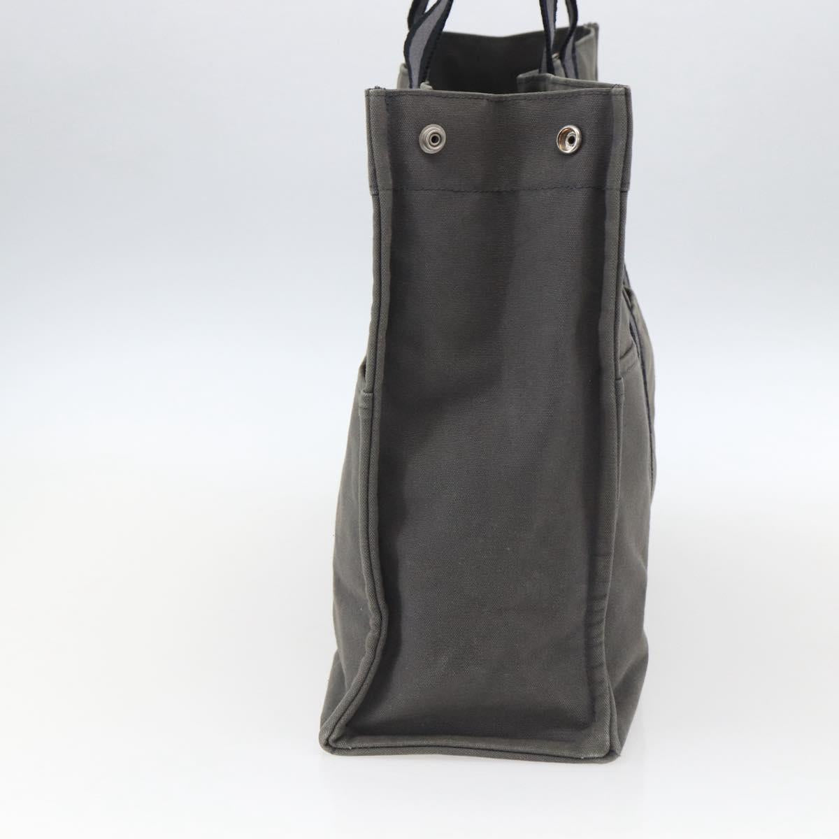 HERMES Fourre Tout GM Hand Bag Canvas Gray Silver Auth ti3716