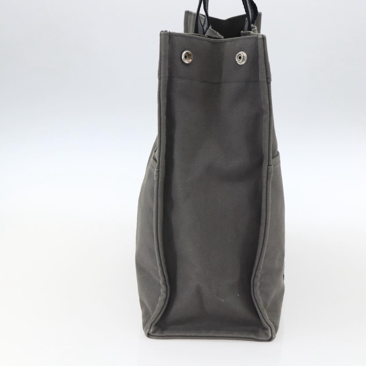 HERMES Fourre Tout GM Hand Bag Canvas Gray Silver Auth ti3716