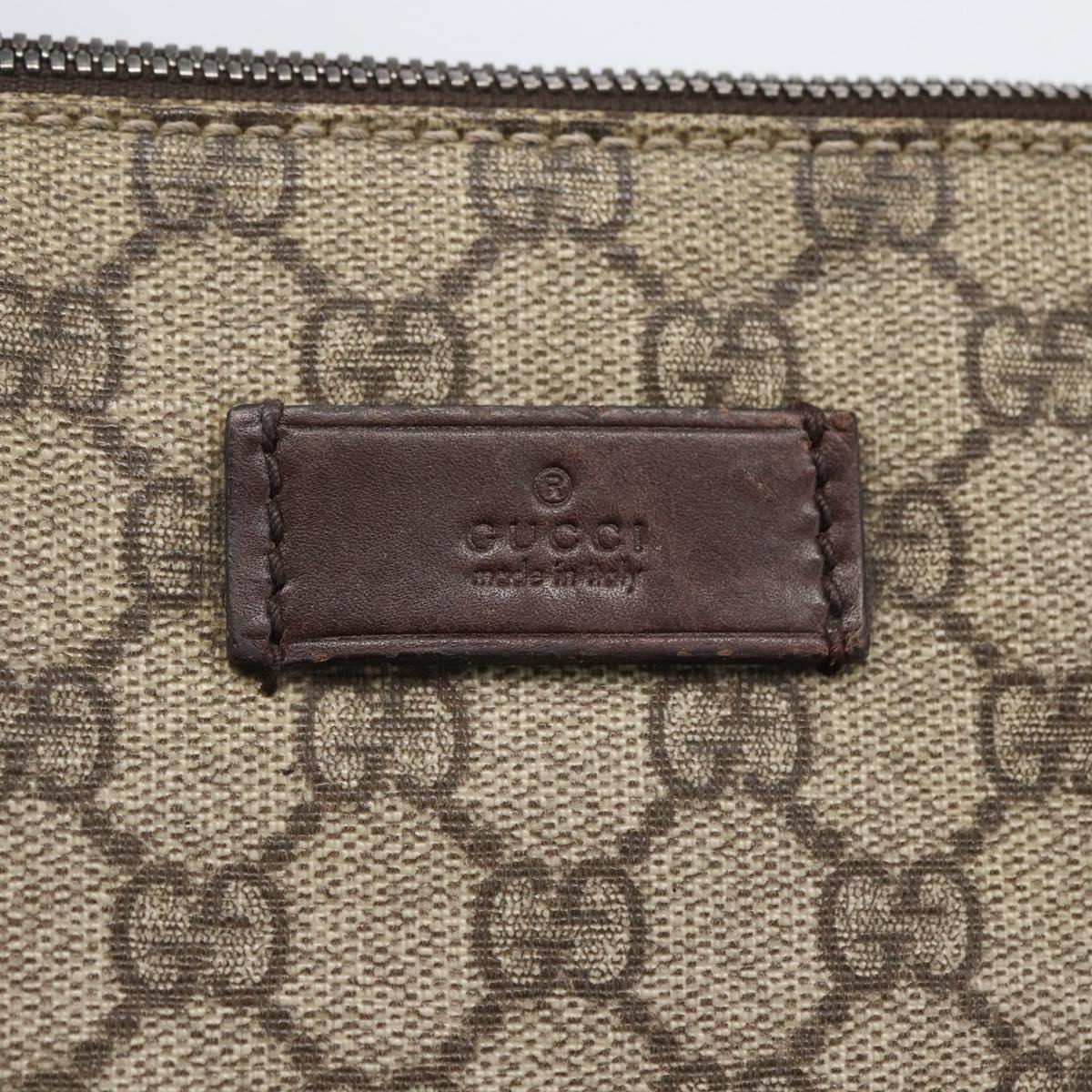 GUCCI GG Supreme Shoulder Bag PVC Beige Silver 110054 Auth ti3720