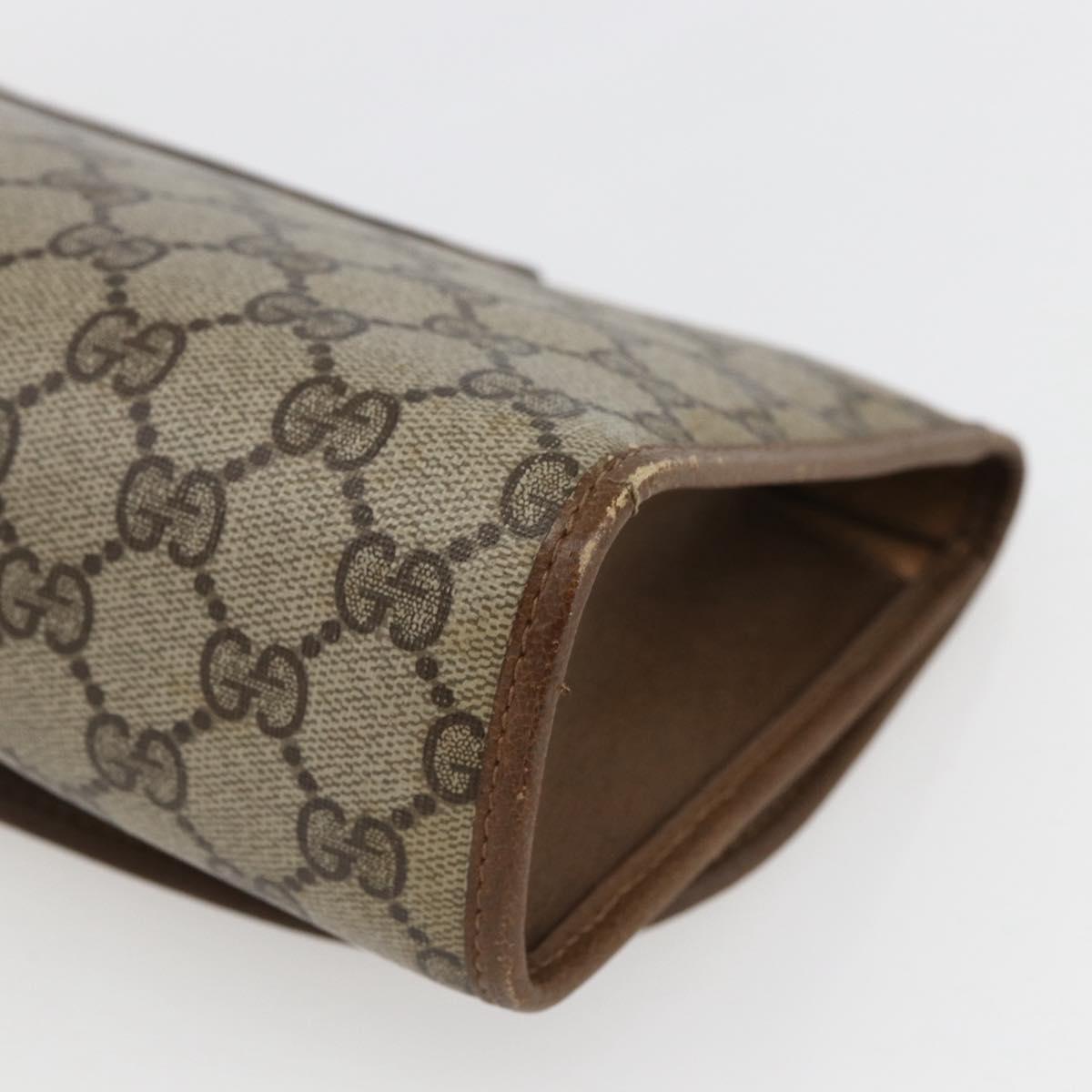 GUCCI GG Supreme Web Sherry Line Clutch Bag PVC Beige Gold 89 01 030 Auth ti3723