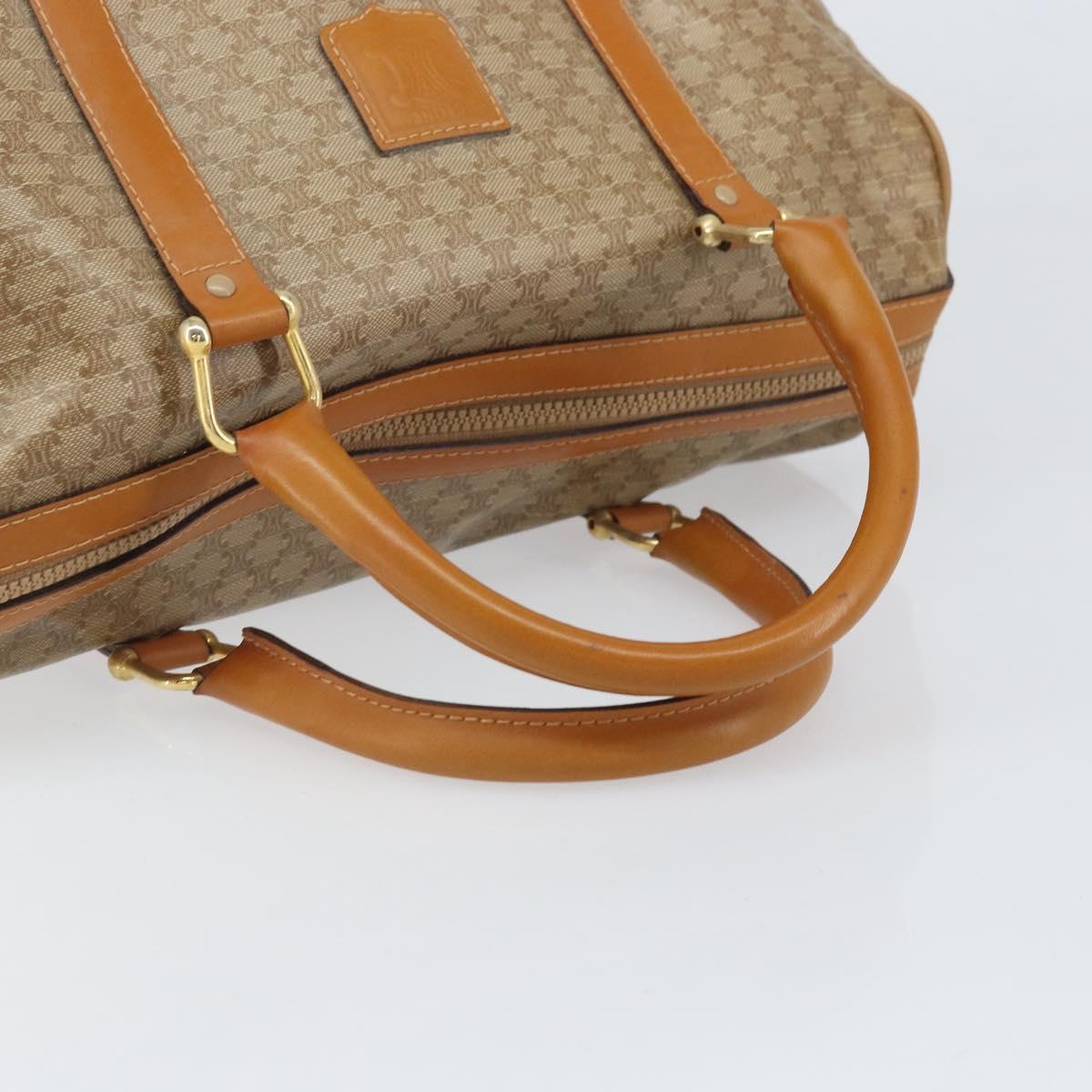 CELINE Macadam Canvas Hand Bag PVC Beige Gold Auth ti3725