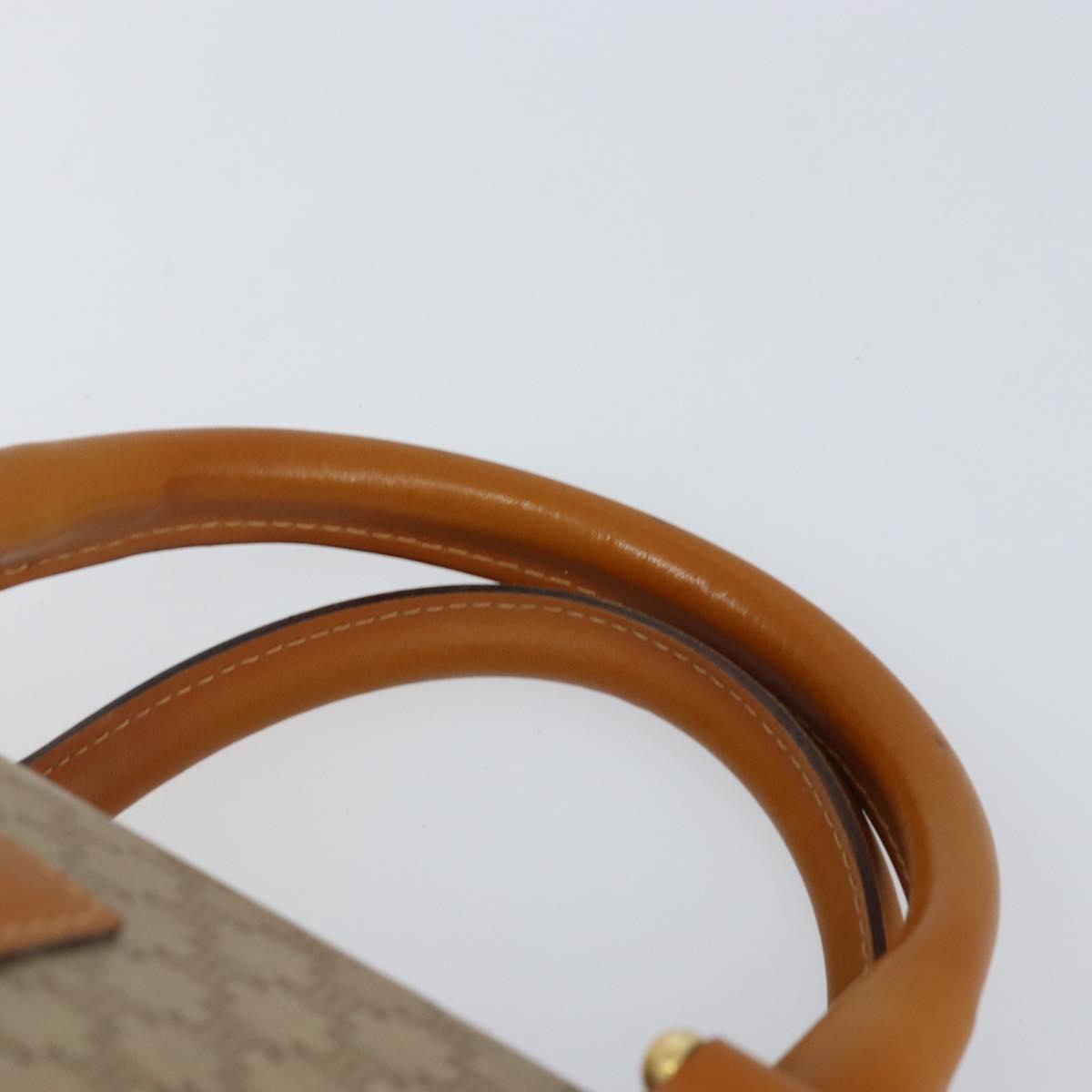 CELINE Macadam Canvas Hand Bag PVC Beige Gold Auth ti3725