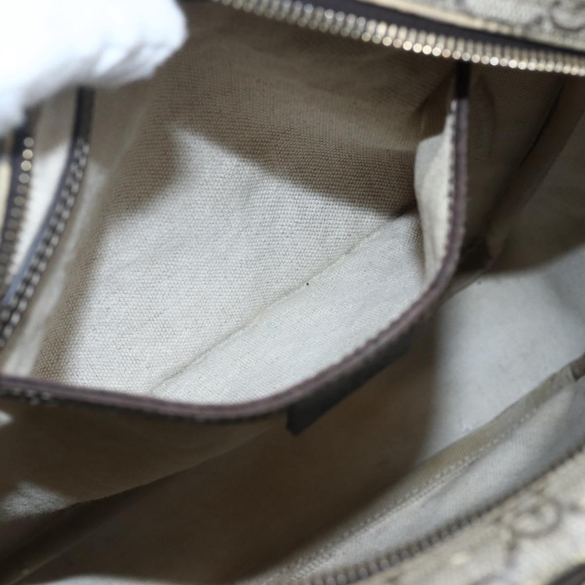 GUCCI GG Supreme Shoulder Bag PVC Beige Gold 201448 Auth ti3728