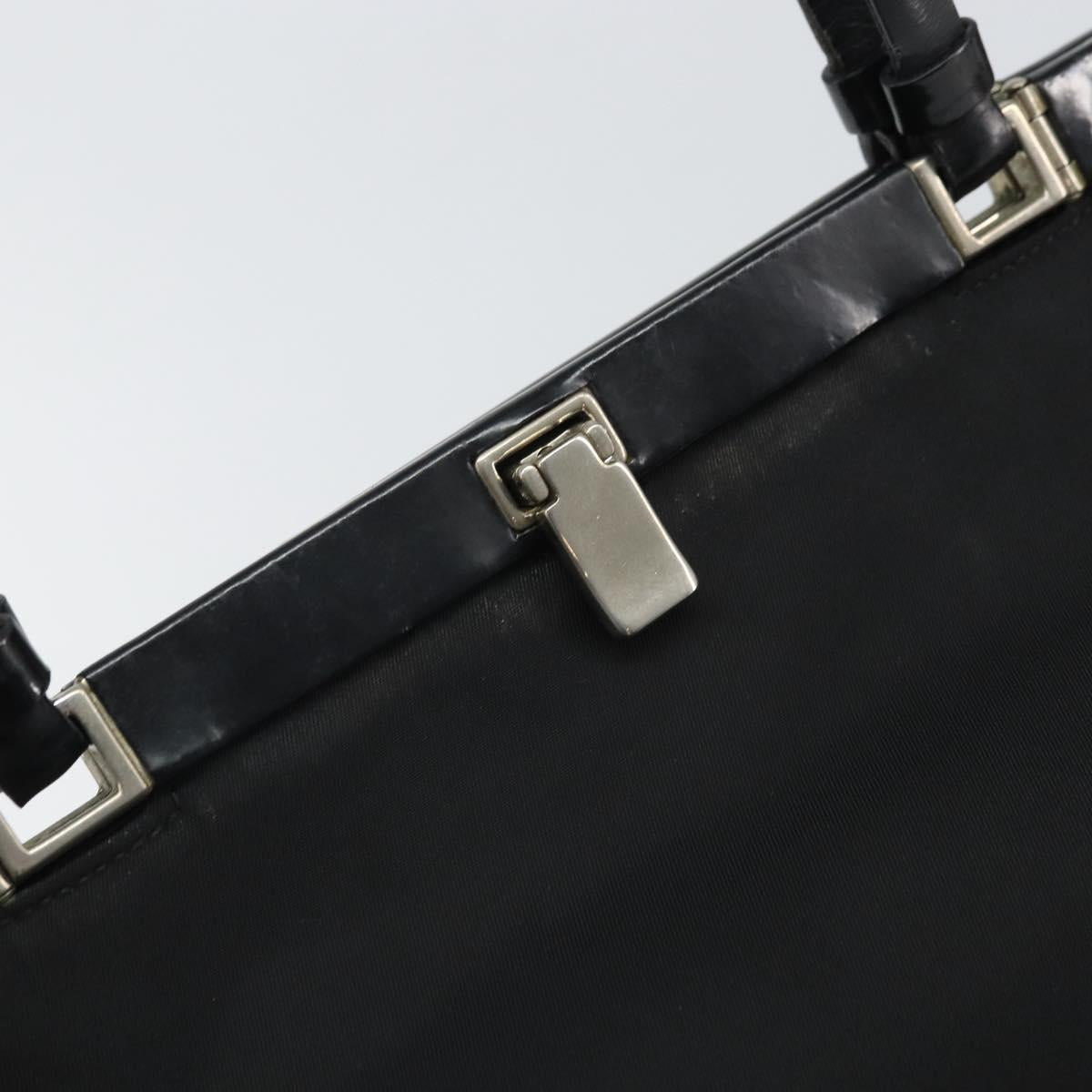 PRADA Tote Bag Nylon Black Silver Auth ti3730