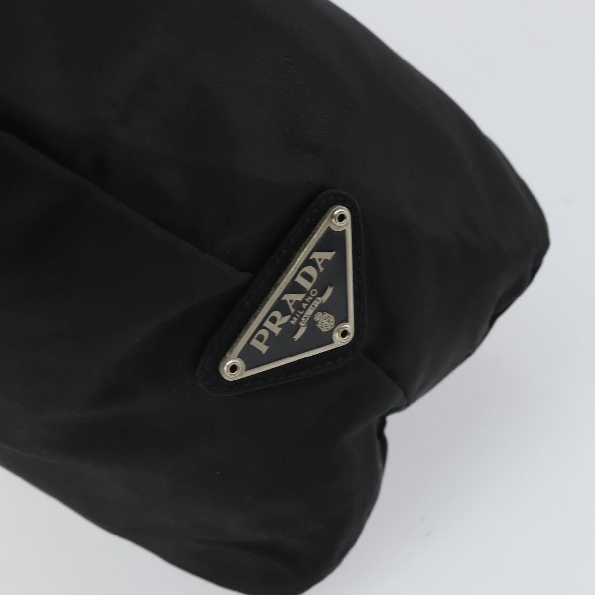 PRADA Tote Bag Nylon Black Silver Auth ti3730