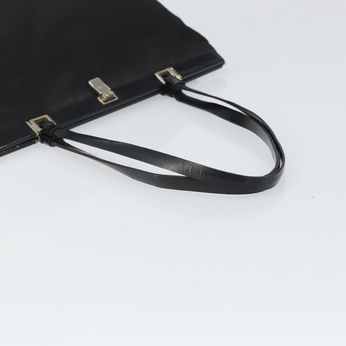 PRADA Tote Bag Nylon Black Silver Auth ti3730