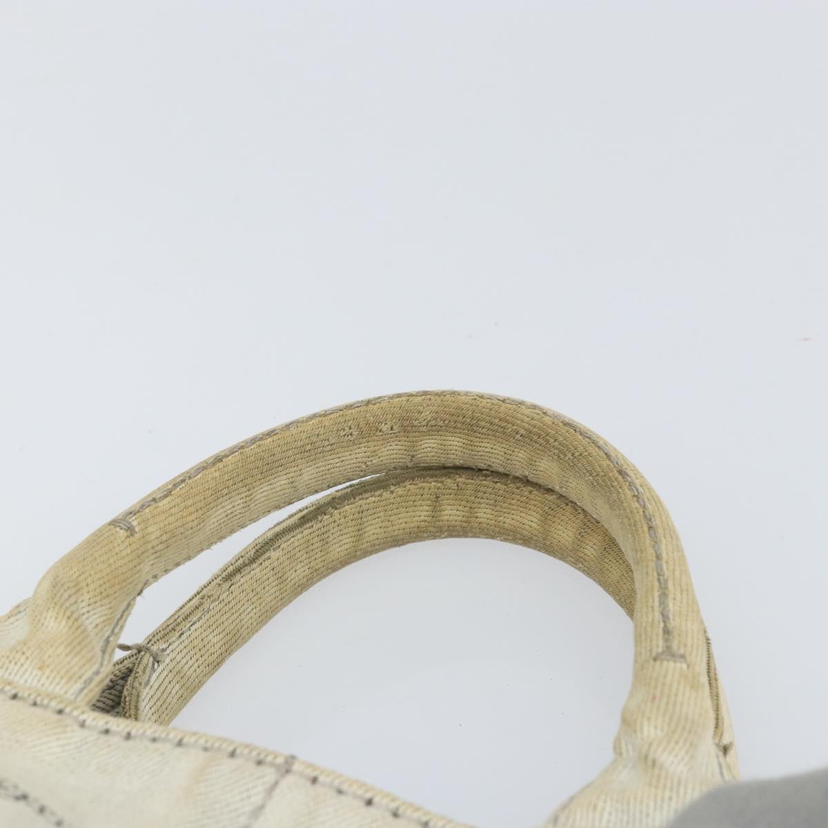PRADA Canapa PM Hand Bag Canvas 2way Gray Gold Auth ti3731