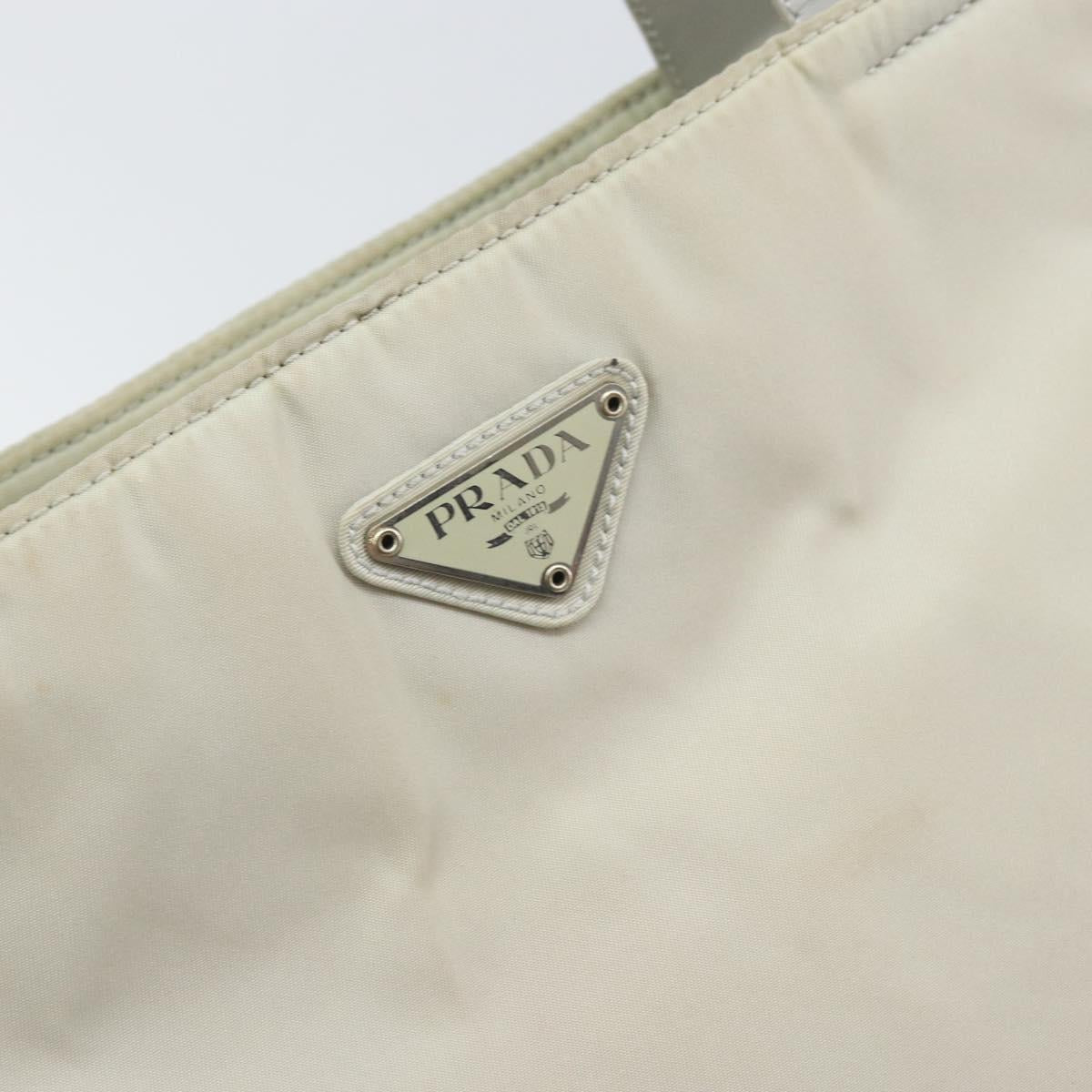 PRADA Tote Bag Nylon Leather Gray Silver Auth ti3737