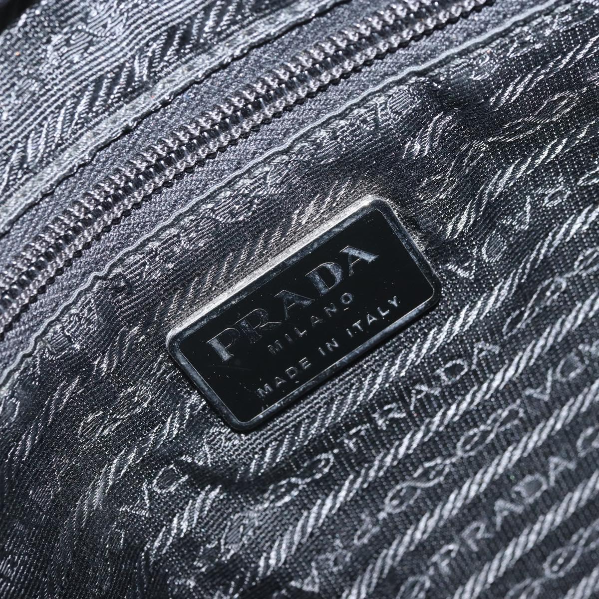 PRADA Tote Bag Nylon Leather Gray Silver Auth ti3737