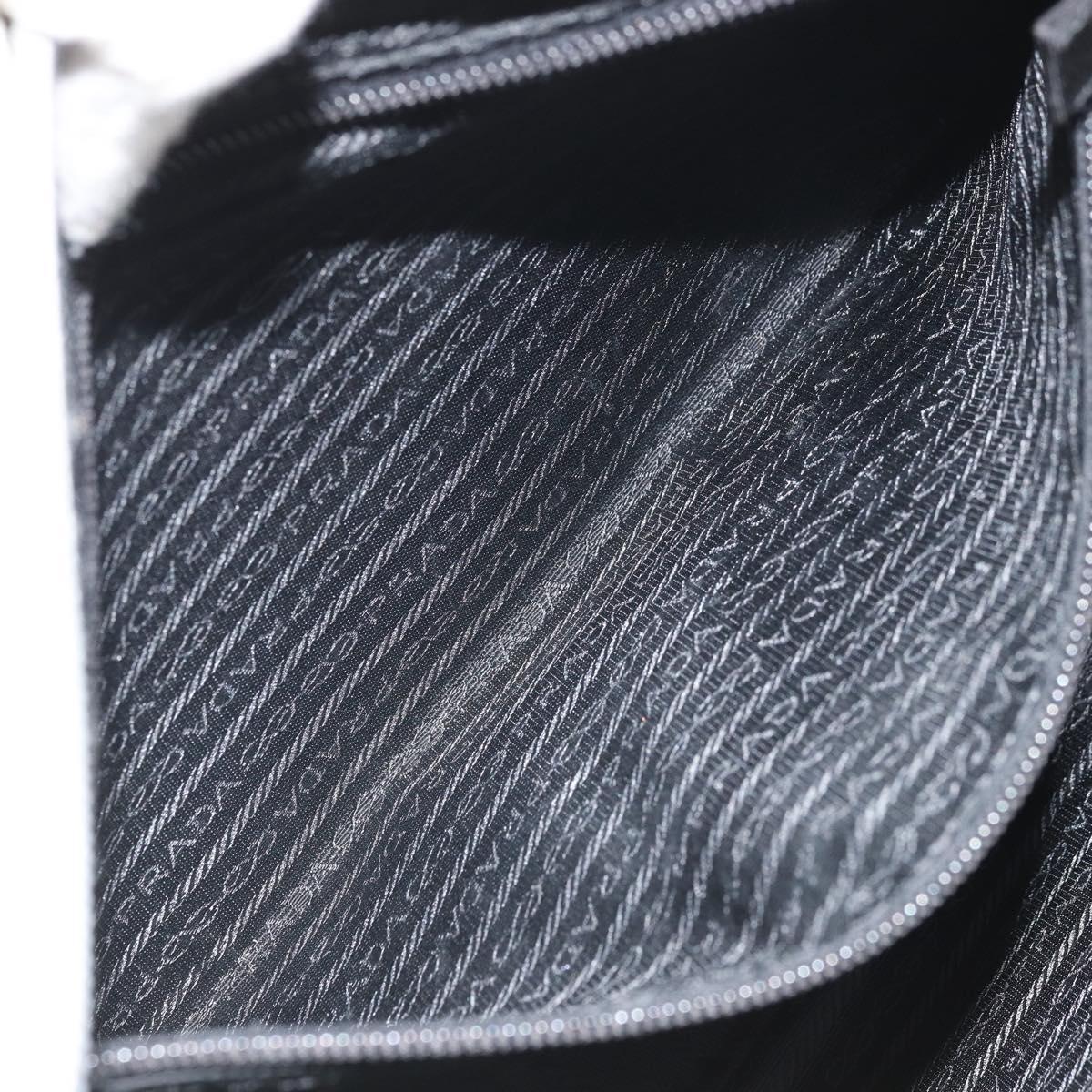 PRADA Tote Bag Nylon Leather Gray Silver Auth ti3737