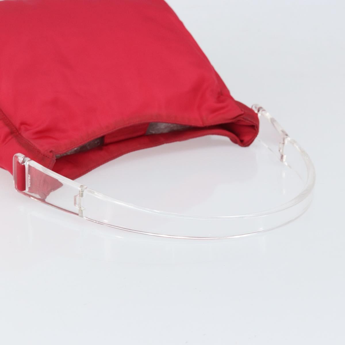 PRADA Tote Bag Nylon plastic Red Auth ti3740