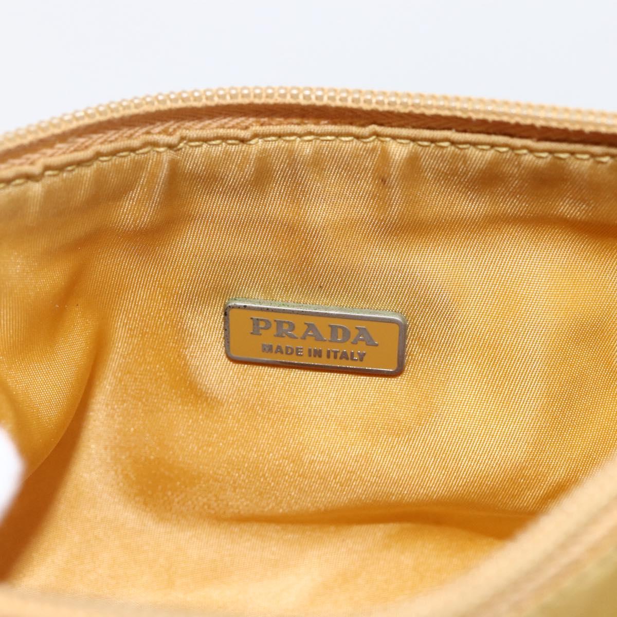 PRADA Hand Bag Nylon Yellow Silver Auth ti3741