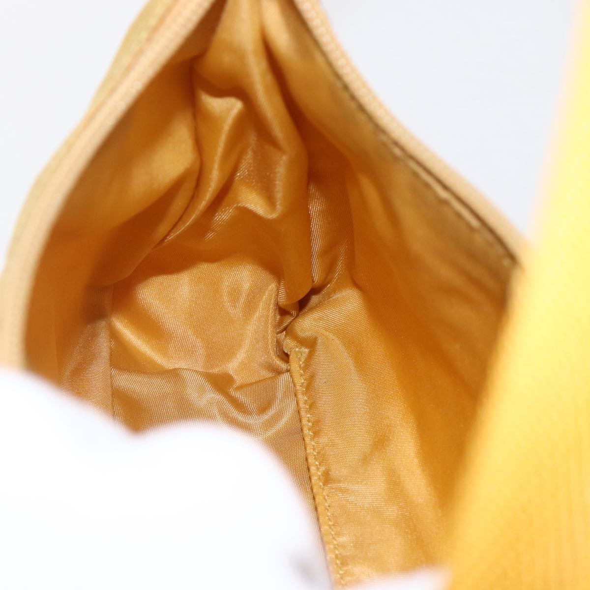 PRADA Hand Bag Nylon Yellow Silver Auth ti3741