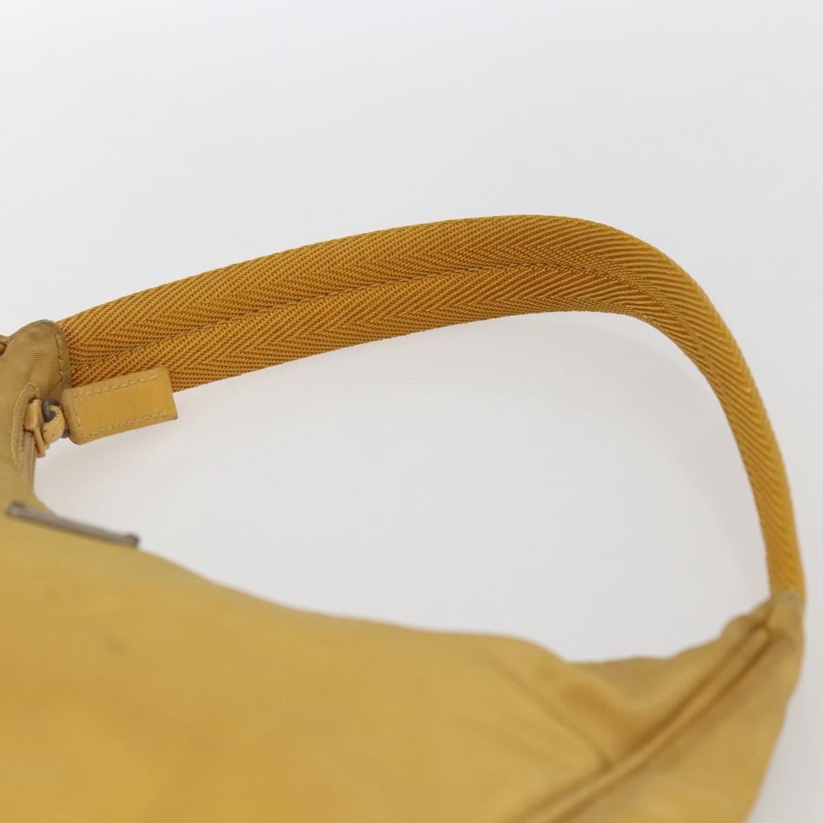 PRADA Hand Bag Nylon Yellow Silver Auth ti3741
