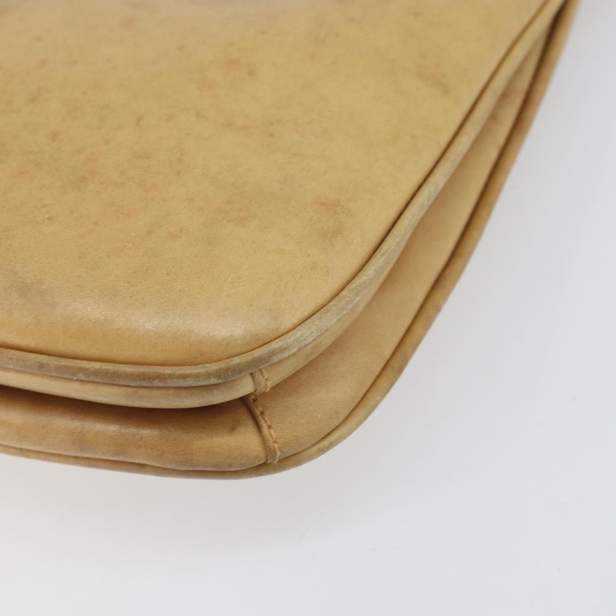 GUCCI Shoulder Bag Leather Beige Gold 007 112 0094 Auth ti3745
